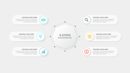 Obraz premium Modern Infographic Design Template with Six Options