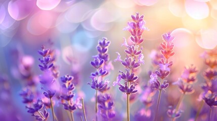 Obraz premium Lavender Flowers in Soft Sunlight.