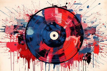 Obraz premium Vinyl Material Structure Background - Generative AI