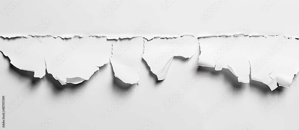 Wall mural Ripped paper strip on white background with copy space image