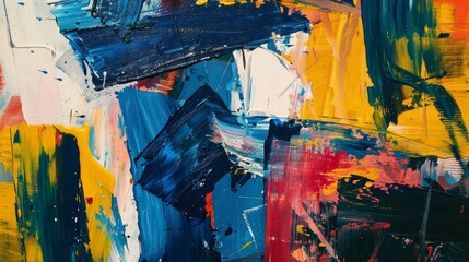 Vibrant Abstract Expressionist Painting with Bold and Expressive Strokes of Color.