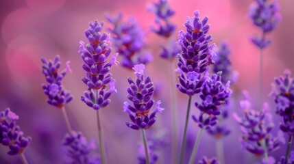 Naklejka premium Close-up of Lavender Blossoms in Purple and Pink.
