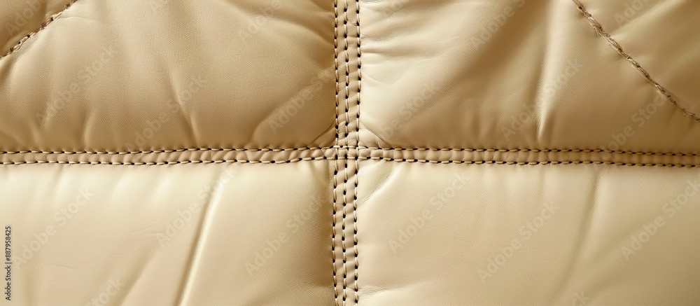 Poster beige leather surface divided into four sections creating an abstract background with copy space ima