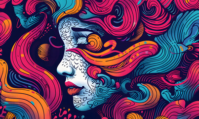 Obraz premium graphic advertising images focusing on beauty and hair