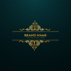 a creative logo design with golden color