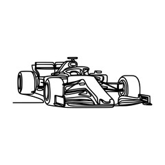 Naklejka premium one line continuous racing car f1 sport vector illustration template design