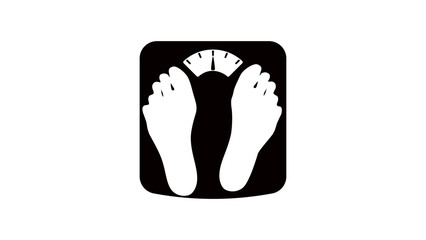 mechanical bathroom scale, black isolated silhouette