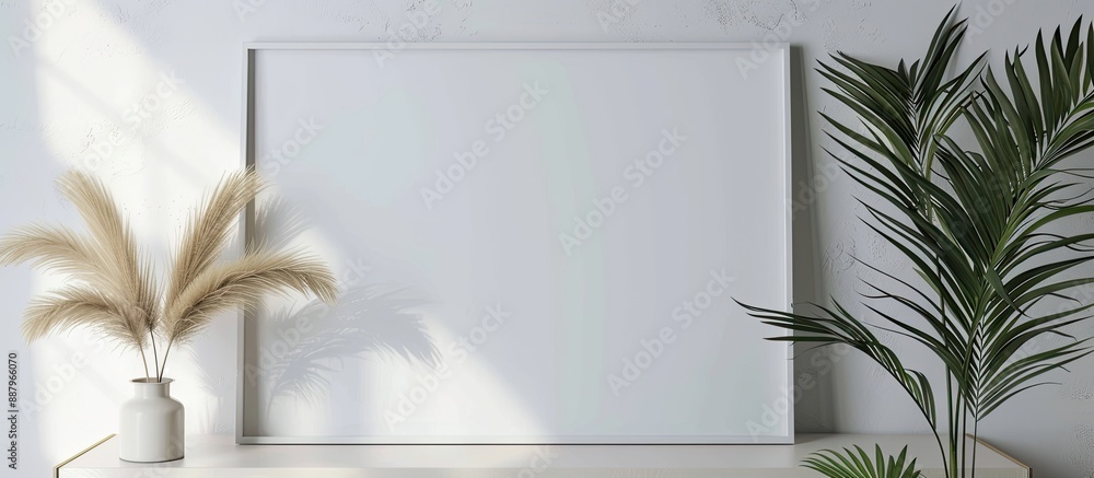 Poster vertical a3 sized blank frame on white background with copy space image