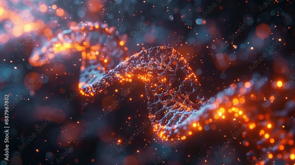 Poster a detailed animation depicting the assembly of a synthetic double helix structure.
