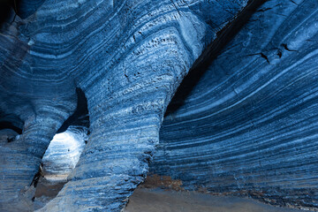 natural amazing blue cave, a famous tourist attraction in Mae Sot district, Tak province, Thailand