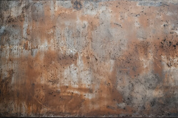 Processed collage of old rusty metal sheet texture in daylight. Background for banner