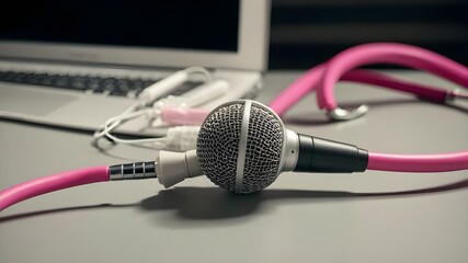 microphone and headphones