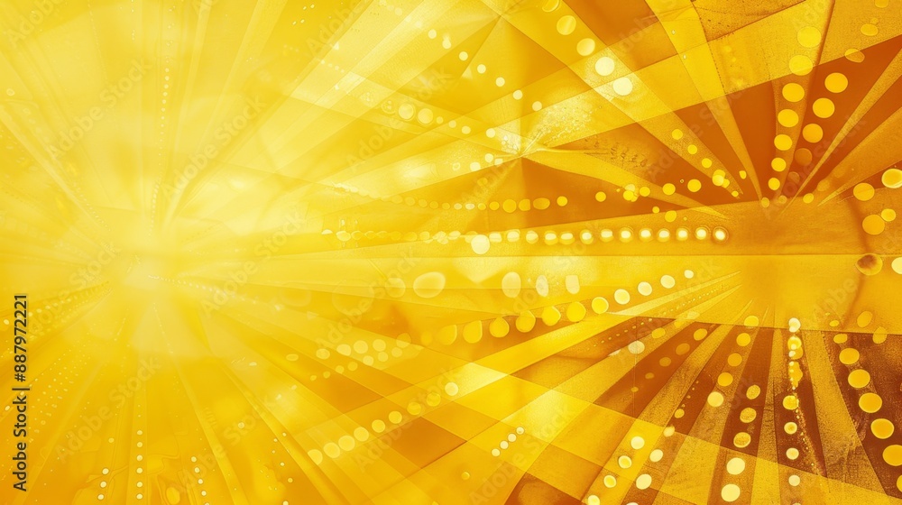 Poster abstract yellow background with lines and circles