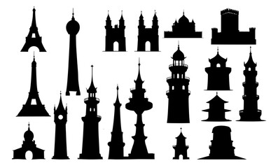 Fototapeta premium tower silhouette stock illustration