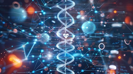 Obraz premium blood DNA technology background illustration