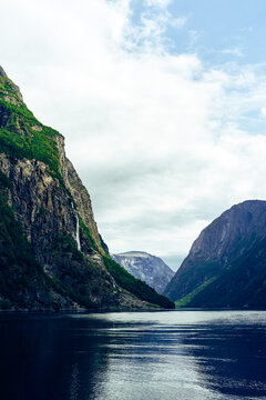 The N&aelig;r&oslash;yfjorden Fjord, a World Heritage site of Western Norway.