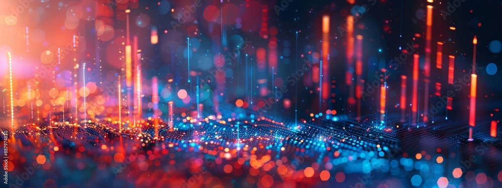 Aufkleber abstract depiction of bitcoin blockchain technology with digital connections and futuristic lighting