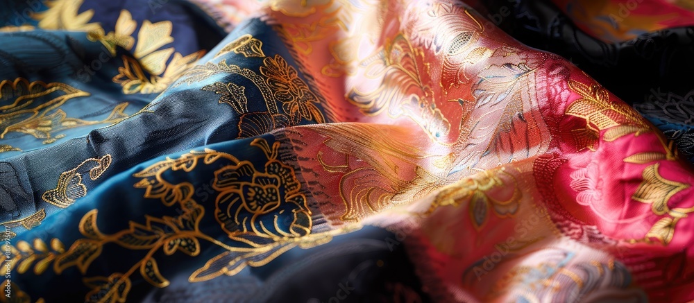 Poster close up of exquisite textiles creating a stunning background with ample copy space