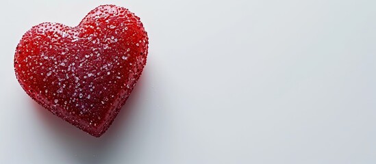 Fototapeta premium Valentine heart made from sugar isolated on a white background with copy space image for text integration