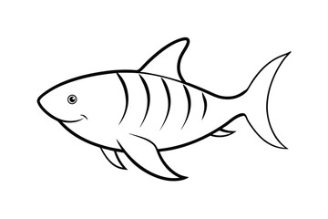 Tiger Shark Fish Vector Line Art Illustration Icon Logo
.