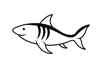 Tiger Shark Fish Vector Line Art Illustration Icon Logo
.