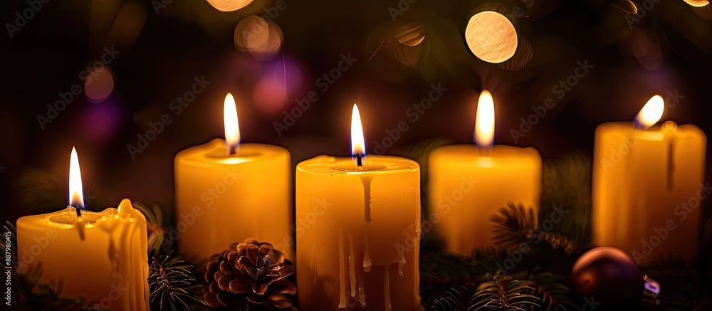 Poster background of advent candles with copy space image