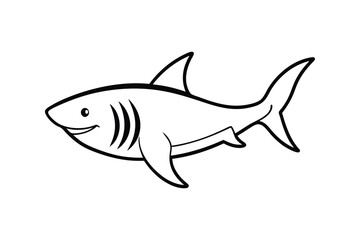 Tiger Shark Fish Vector Line Art Illustration Icon Logo
.