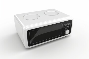Compact White Microwave with Dual Hot Plates
