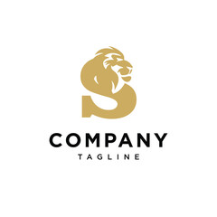 Letter S Lion Head Elegant Logo Icon Vector Combination