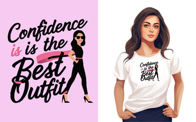Confidence is the best outfiit- T shirt design concept