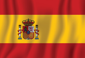 Fototapeta premium Realistic Spain national flag perfect color, scale, and proportion.