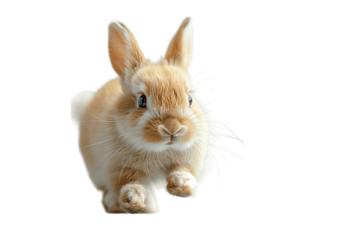 A Curious Brown Bunny Hopping Towards The Camera