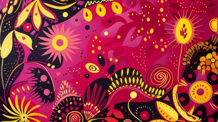 Abstract Floral Pattern in Vibrant Colors.