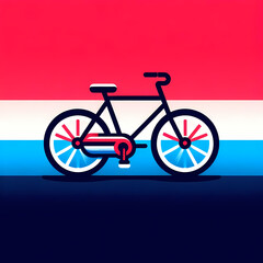 Fototapeta premium vector graphic bicycle red white blue gradient background