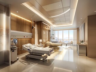 A sleek, contemporary hospital with stateoftheart facilities