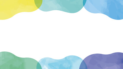 シェイプ　フレーム　寒色系　水彩風