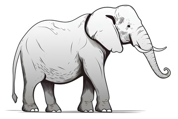 elephant isolated on white background made by midjourney © 수영 김