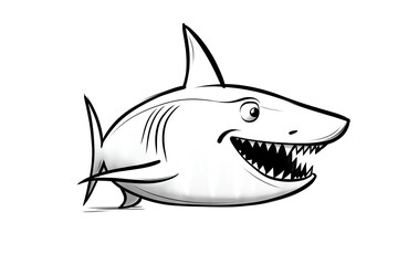 Obraz premium shark cartoon isolated on white made by midjourney