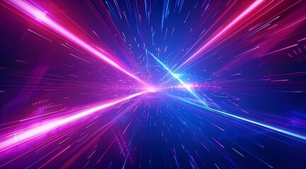 Fototapeta premium Abstract Background with Laser Light Rays and Futuristic Design 