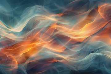 Horizontal waves background in hues of light blue, dark amber, and eggshell, abstract and vibrant