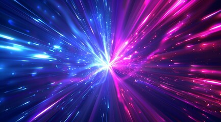 Fototapeta premium Abstract Background with Laser Light Rays and Futuristic Design 