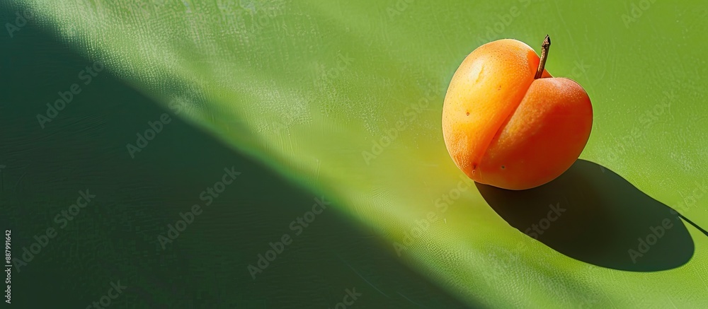 Poster vibrant and artistic summer fruit layout an unattractive apricot casting a heart shaped shadow on a 