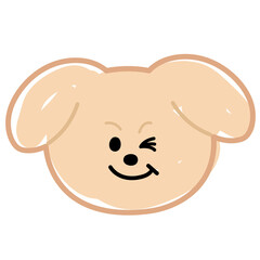 Wink puppy png for cartoon, character, comic, mascot, cute patches, plush toy, kid doll, brooch, animal, shirt print, pet shop, vet, kids, adopt and rescue pet, post card, emotion, expression, print