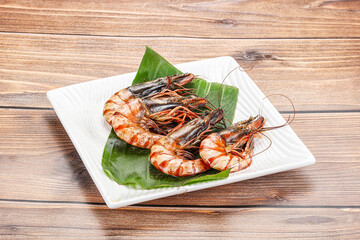 Cooked tiger prawn in the pate