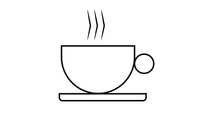 simple coffee cup logo icon design, international coffee day vector illustration.