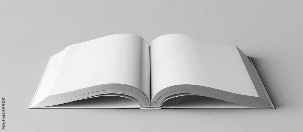 Aufkleber template with soft shadows available for your design on a blank catalog magazine or book ideal for a