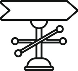 Simple, clear street signpost is standing, showing the direction with its arrows