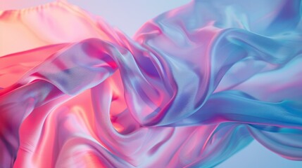 Obraz premium Flowing pastel fabric in pink and blue