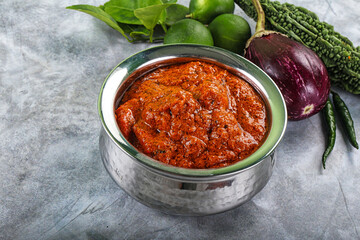 Indian cuisine - butter chicken with sauce