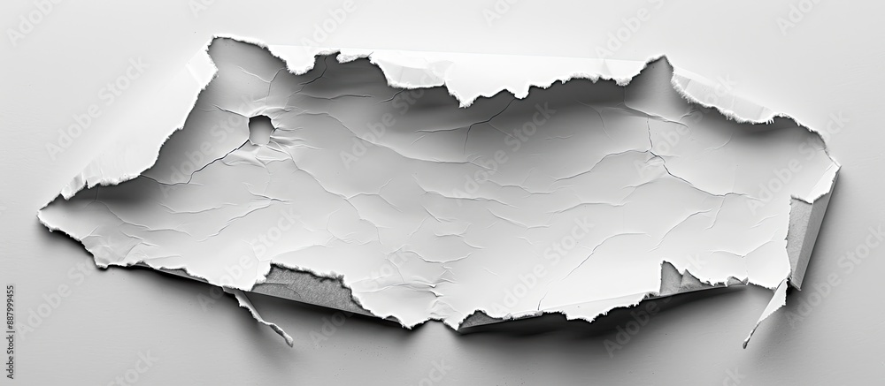 Poster concept of a paper with a torn hole showing copy space image